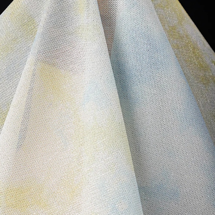 Tie Dye Knit Fabric Yellow Whi - огляд і ціна Sewing Tie Dye