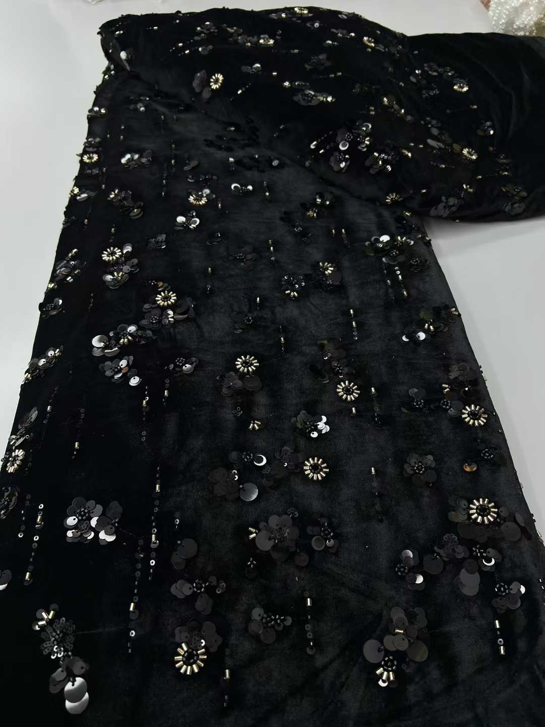 African Sequins Velvet Lace Fa - огляд і ціна Sewing Velvet Fabric