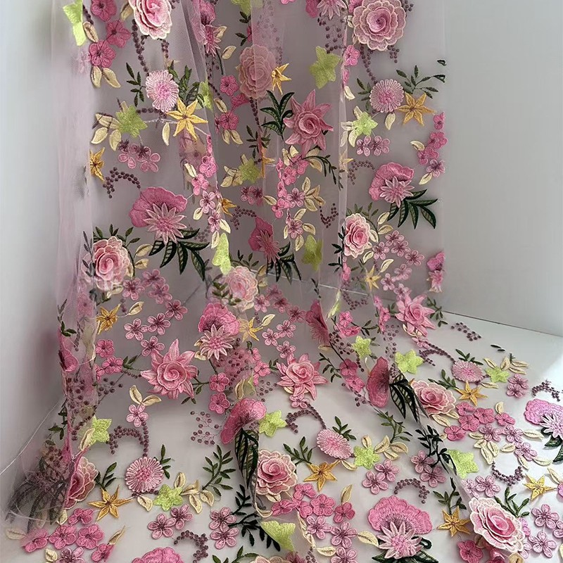 90x130cm 3D Floral Embroidered - огляд і ціна Sewing Textiles