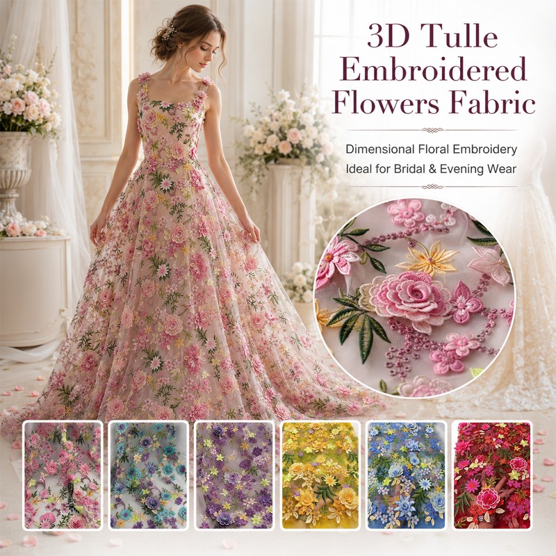 90x130cm 3D Floral Embroidered - огляд і ціна Sewing Textiles