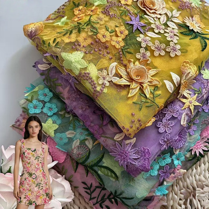 90x130cm 3D Floral Embroidered - огляд і ціна Sewing Textiles